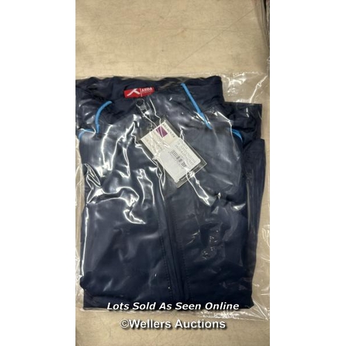 6216 - KIDS NEW AKAO RAIN JACKET - NAVY AND BLUE- SIZE 7-8 / B21