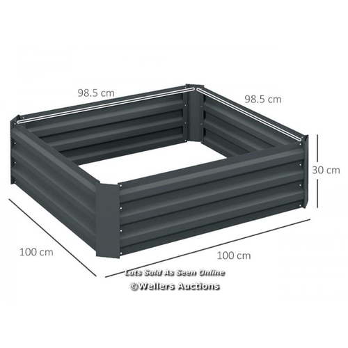 51 - RRP: 39.99 - OUTSUNNY SET OF 2 291L RAISED GARDEN BED, ELEVATED PLANTER BOX WITH GALVANISED STEEL FR... 