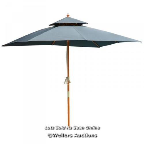 60 - RRP: 109.99 - OUTSUNNY 3 X 3 METRE PATIO PARASOL GARDEN UMBRELLAS SUNSHADE OUTDOOR WOODEN PARASOL CA... 