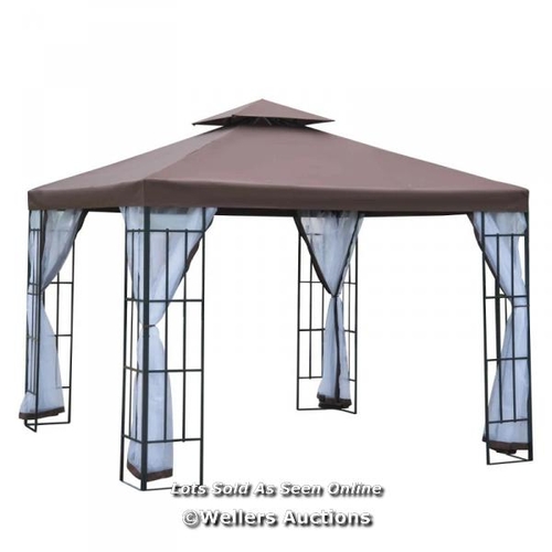 62 - RRP: 279.99 - OUTSUNNY 3 X 3(M) PATIO GAZEBO CANOPY GARDEN PAVILION TENT SHELTER WITH 2 TIER ROOF AN... 