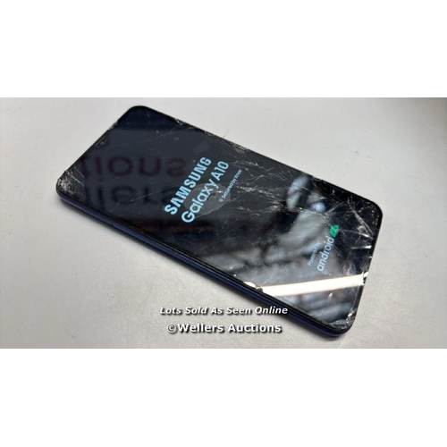 3239 - SAMSUNG GALAXY A10 DUOS / SM-A105FN / 32GB  / GOOGLE LOCKED / IMEI: 355460117604683 / SCREEN DAMAGED... 