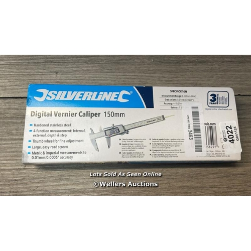 4022 - SILVERLINE DIGITAL VERNIER CALIPER 150MM (380244) / G34