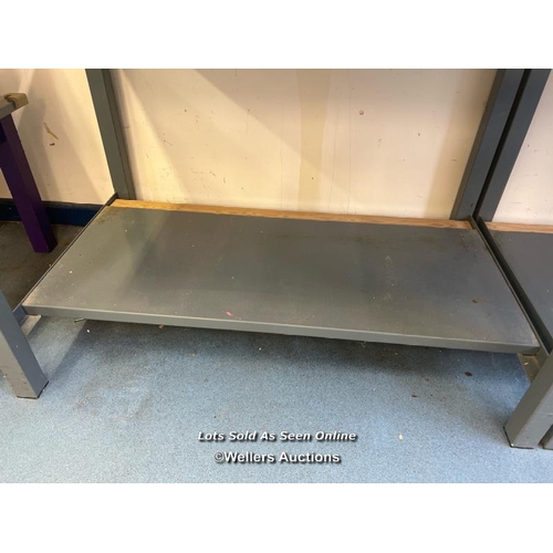 2011 - Two tier metal workbench, 85cm h x 120cm w x 75cm d / Scotch Horn Leisure Centre, Nailsea, BS48 1BZ