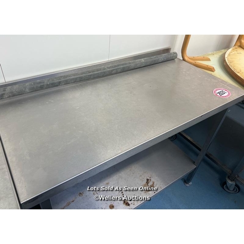 2031 - Two tier stainless steel workbench, 89cm h x 120cm w x 61cm d  / Scotch Horn Leisure Centre, Nailsea... 