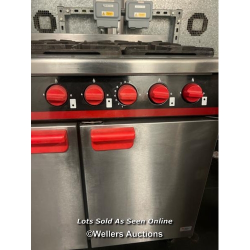 2037 - Bartlett Yeoman F30G/911 6 burner gas range oven, serial no: WA3157/10, 95cm h x 90cm w x 73cm d / C... 