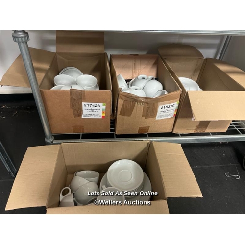 2065 - Large quantity of Olympia porcelain cups, saucers and plates, across x11 boxes / Castlewood, Tickenh... 