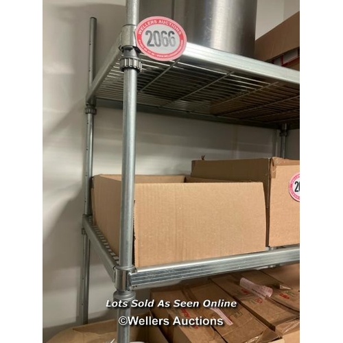 2066 - x4 tier metal storage rack, not inlcuding contents, 196cm h x 106cm w x 60cm d / Castlewood, Tickenh... 