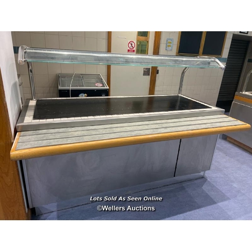 2068 - Refrigerated canteen serving station with overhead gantry light, electric, 136cm h x 190cm w x 107cm... 