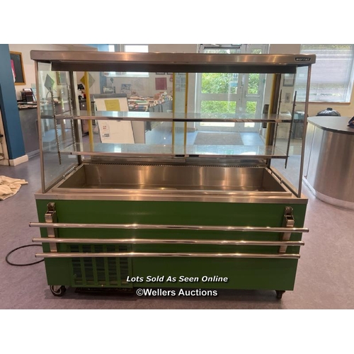 2071 - Moffat refrigerated display unit with x2 internal shelves and display lights, electric, damaged whee... 