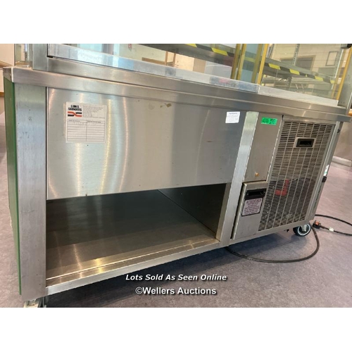 2071 - Moffat refrigerated display unit with x2 internal shelves and display lights, electric, damaged whee... 