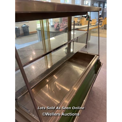 2071 - Moffat refrigerated display unit with x2 internal shelves and display lights, electric, damaged whee... 