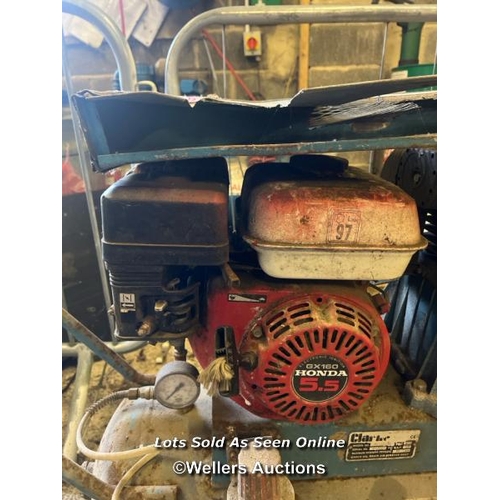 2078 - Clarke PP15CH50 air compressor, powered by Honda GX160 5.5 engine / Towerhead Farm, Towerhead, Banwe... 