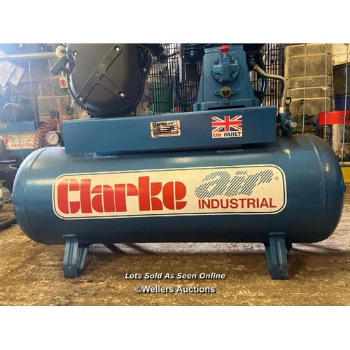 2081 - NEW Clarke SD26K150 Stationary Air Compressor, powered by Kohler KD15-350E530 diesel engine, manuals... 