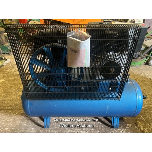 2081 - NEW Clarke SD26K150 Stationary Air Compressor, powered by Kohler KD15-350E530 diesel engine, manuals... 