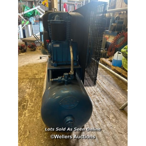 2081 - NEW Clarke SD26K150 Stationary Air Compressor, powered by Kohler KD15-350E530 diesel engine, manuals... 