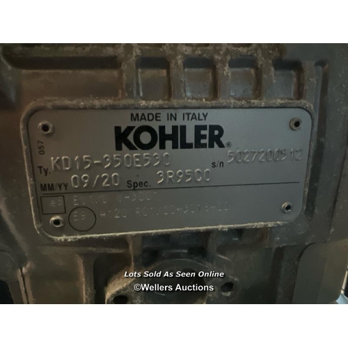 2081 - NEW Clarke SD26K150 Stationary Air Compressor, powered by Kohler KD15-350E530 diesel engine, manuals... 