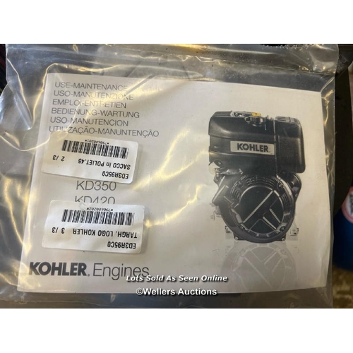 2081 - NEW Clarke SD26K150 Stationary Air Compressor, powered by Kohler KD15-350E530 diesel engine, manuals... 