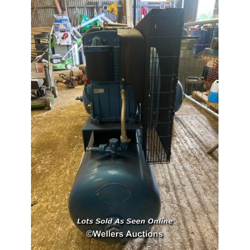 2082 - NEW Clarke SD26K150 Stationary Air Compressor, powered by Kohler KD15-350E530 diesel engine, manuals... 