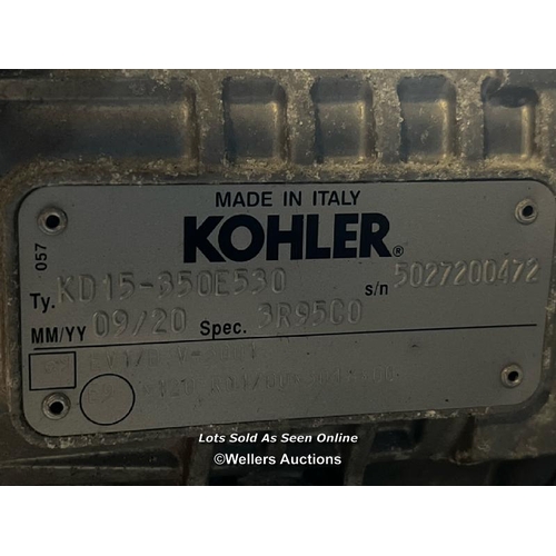 2082 - NEW Clarke SD26K150 Stationary Air Compressor, powered by Kohler KD15-350E530 diesel engine, manuals... 