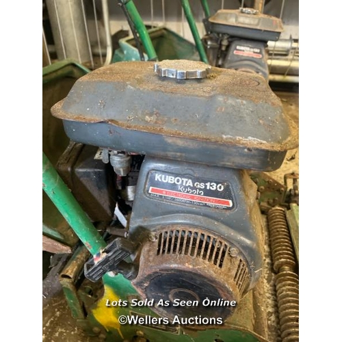 2084 - Ransomes Super-Certes push mower with grass catcher, powered by Kubota GS130 petrol engine, wheel ne... 