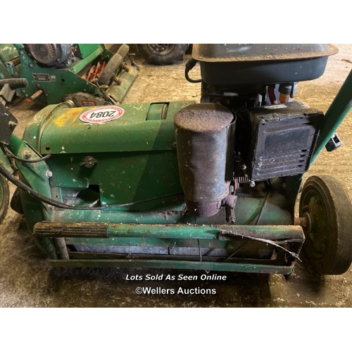 2084 - Ransomes Super-Certes push mower with grass catcher, powered by Kubota GS130 petrol engine, wheel ne... 