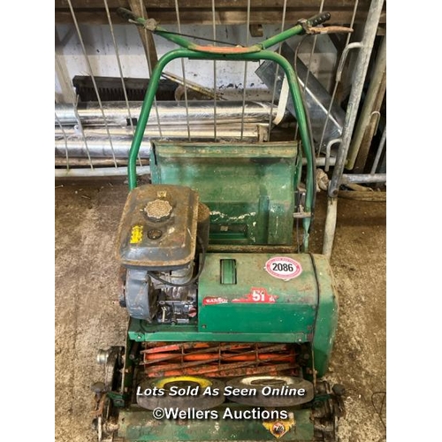 2086 - Ransomes Super-Certes push mower with grass catcher, powered by Kubota GS130 petrol engine, both whe... 