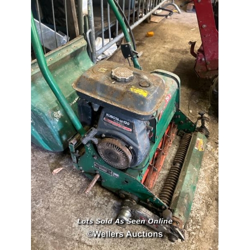 2086 - Ransomes Super-Certes push mower with grass catcher, powered by Kubota GS130 petrol engine, both whe... 