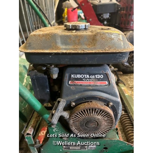 2086 - Ransomes Super-Certes push mower with grass catcher, powered by Kubota GS130 petrol engine, both whe... 