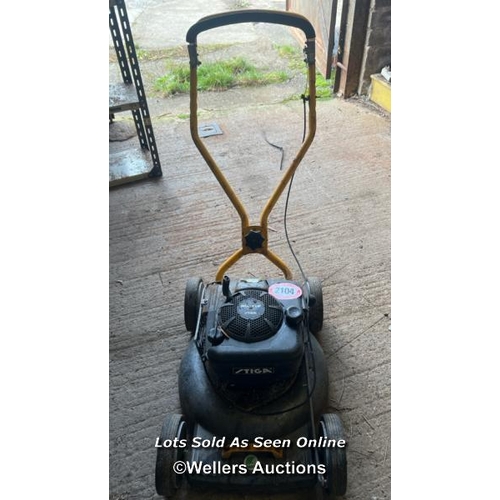 2104 - Stiga Multiclip Pro48 petrol lawnmower / Towerhead Farm, Towerhead, Banwell, BS29 6PQ