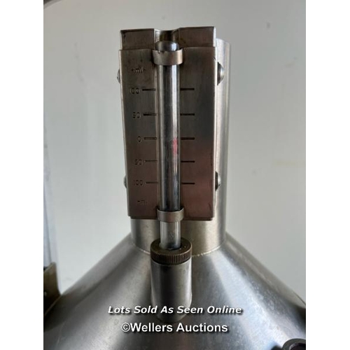 2147 - Ten litre stainless steel petrol measure for County of Avon, in metal carry case, 49cm h x 30cm w x ... 