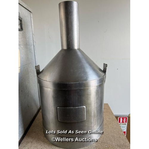 2148 - Twenty litre stainless steel petrol measure for County of Avon, in metal carry case, 60cm h x 37cm w... 