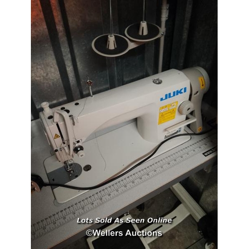 1 - Contents of a 40 sq ft self storage container to include: Juki DDL-8700 motorised industrial sewing ... 