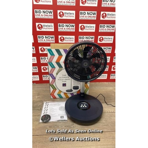 6065 - NSA ULTIMATE FOLDING FAN WITH REMOTE CONTROL, FFDC-24RC / POWERS UP / MINIMAL SIGNS OF USE / D12