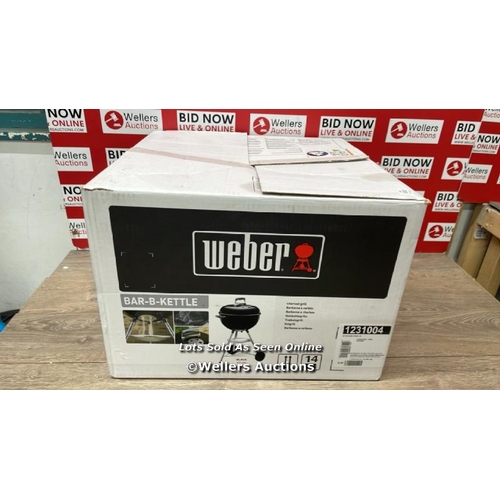 6092 - WEBER 47CM BAR-B-KETTLE CHARCOAL BARBECUE / MINIMAL SIGNS OF USE / B6