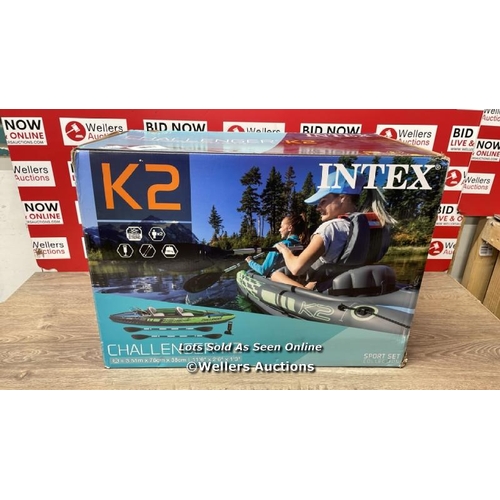 6110 - INTEX CHALLENGER K2 11FT (3.5M) 2 PERSON INFLATABLE KAYAK / MINIMAL IF ANY SIGNS OF USE / P4