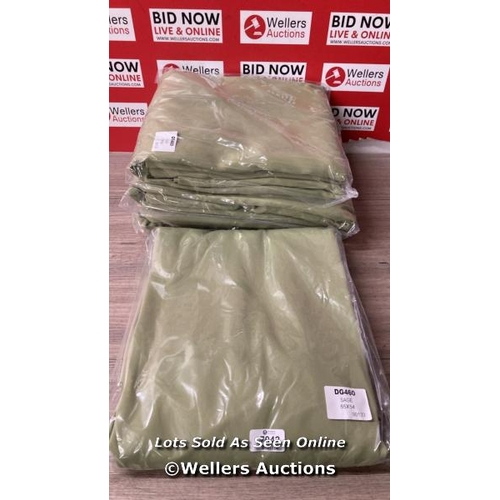 7042 - X4 NEW SAGE GREEN CURTIANS - 65 X 54 / C24