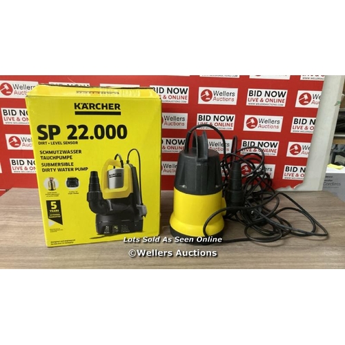 7065 - KARCHER SP 22.000 DIRT LEVEL SENSOR SUBMERSIBLE PUMP FOR DIRTY WATER, FLOW RATE: 22,000 L/H, IMMERSI... 