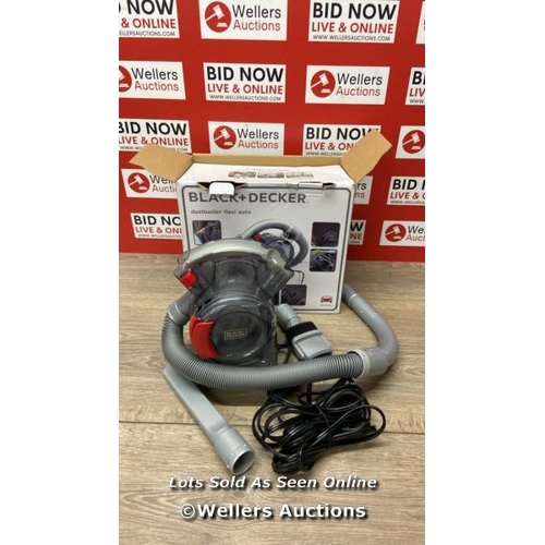 7096 - BLACK+DECKER PD1200AV-XJ 12 V FLEXI AUTO DUSTBUSTER, GREY/RED / MINIMAL SIGNS OF USE  / F24