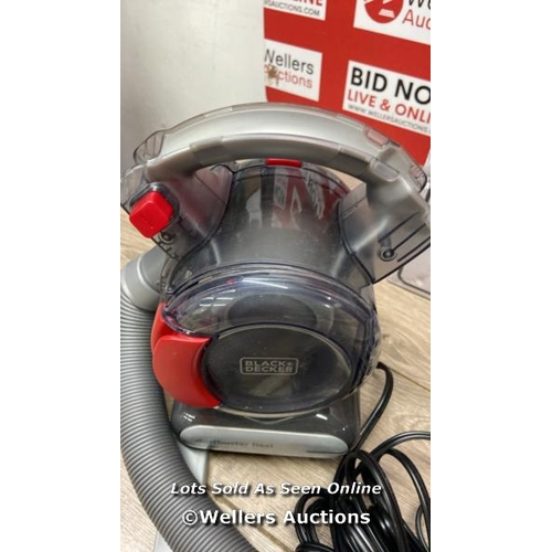 7096 - BLACK+DECKER PD1200AV-XJ 12 V FLEXI AUTO DUSTBUSTER, GREY/RED / MINIMAL SIGNS OF USE  / F24