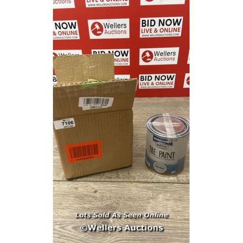 7106 - JOHNSTONE'S REVIVE - TILE PAINT - PALE GREY - UPCYCLING PAINT - GLOSS FINISH - 750 ML / MINIMAL SIGN... 