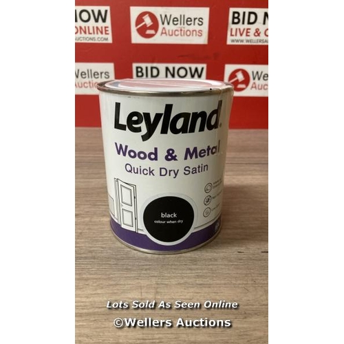 7107 - LEYLAND WOOD & METAL QUICK DRY SATIN, BLACK, 750ML / MINIMAL SIGNS OF USE  / F25