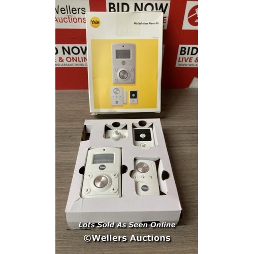 7116 - YALE MINI WIRELESS ALARM KIT - 130 DB SIREN, MOTION DETECTOR, 4 DIGIT PIN CODE, DOOR CONTACT, KEY FO... 