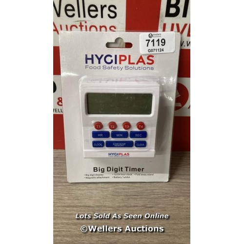 7119 - HYGIPLAS BIG DIGIT TIMER 80X80X25MM KITCHEN CATERING FOOD PREPARATION / MINIMAL SIGNS OF USE  / F25