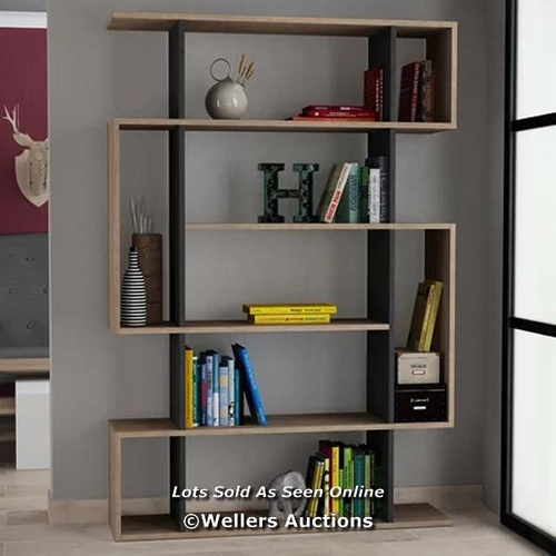 7755 - RRP: 147.99 MITO 5 TIERS WALL MOUNTED BOOKCASE MODERN DISPLAY UNIT / COLLECTION LOCATION: DARTFORD