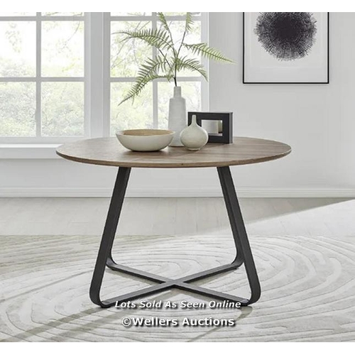 7756 - RRP: 69.99 - CANORA GREY CHOWCHILLA DINING TABLE 100CM ROUND LEGS BLACK  / APPEARS TO BE NEW, OPEN B... 