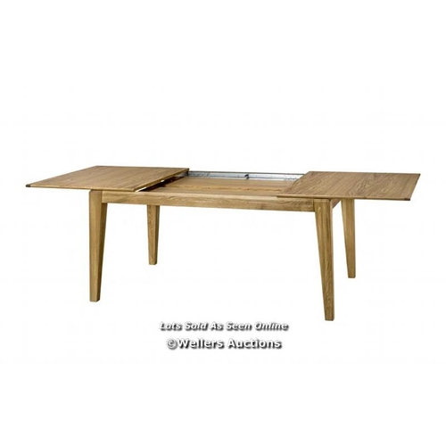 7757 - RRP: 879.99 - CORRIGAN STUDIO OBLAK SOLID AND MANUFACTURED OAK WOOD EXTENDABLE TABLE 160 - 240 CM  /... 