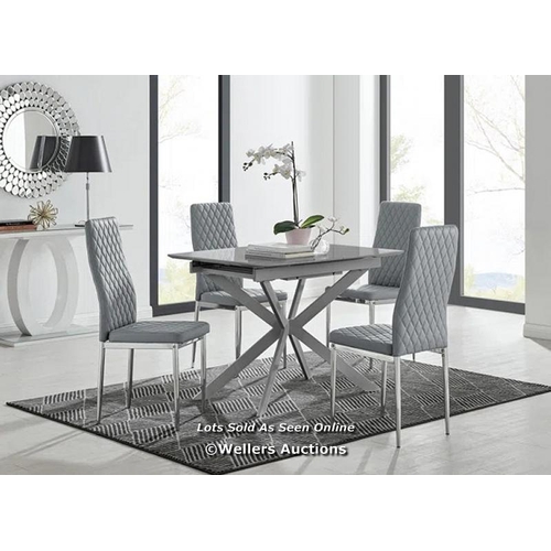 7760 - RRP: 111.99 - FURNITURE BOX 	LIRA EXTENDING TABLE GREY LEGS   / APPEARS TO BE NEW, OPEN BOX - UNLESS... 