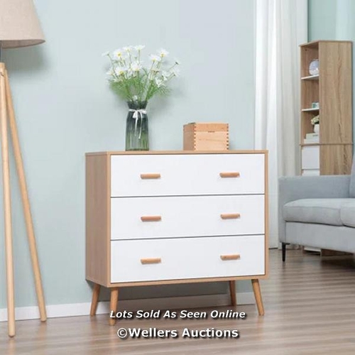 7770 - RRP: 85.99 - NORDEN HOME BRASHEAR 4 DRAWERS 60CM SOLID WOOD CHEST OF DRAWERS COLOUR: WHITE / APPEARS... 