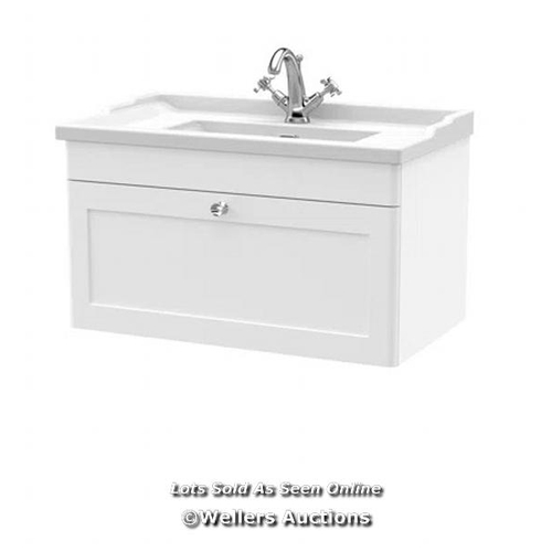 7778 - RRP: 567.29 - NUIE CLASSIQUE 820MM WALL MOUNTED SINGLE BATHROOM VANITY WITH MARBLE VANITY TOP VANITY... 