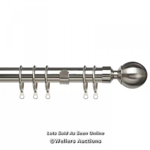 7781 - RRP: 25.46 - CLASSICLIVING VERUTIAO EXTENDABLE SINGLE CURTAIN ROD AND HARDWARE SET FINISH: SATIN SIL... 